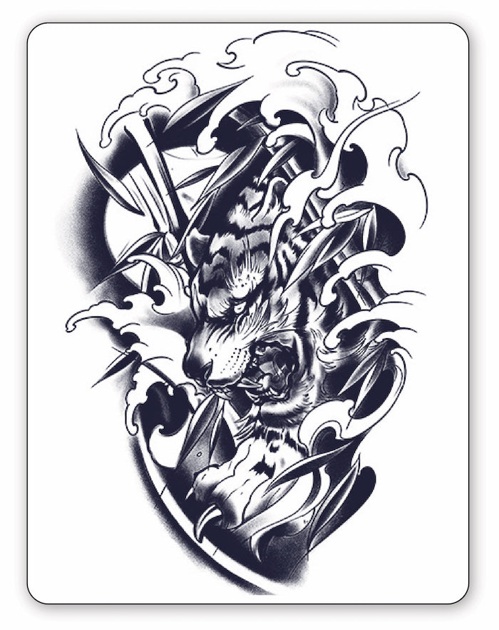 (Half Sleeve) Japanese Tiger - Semi-Permanent Tattoo