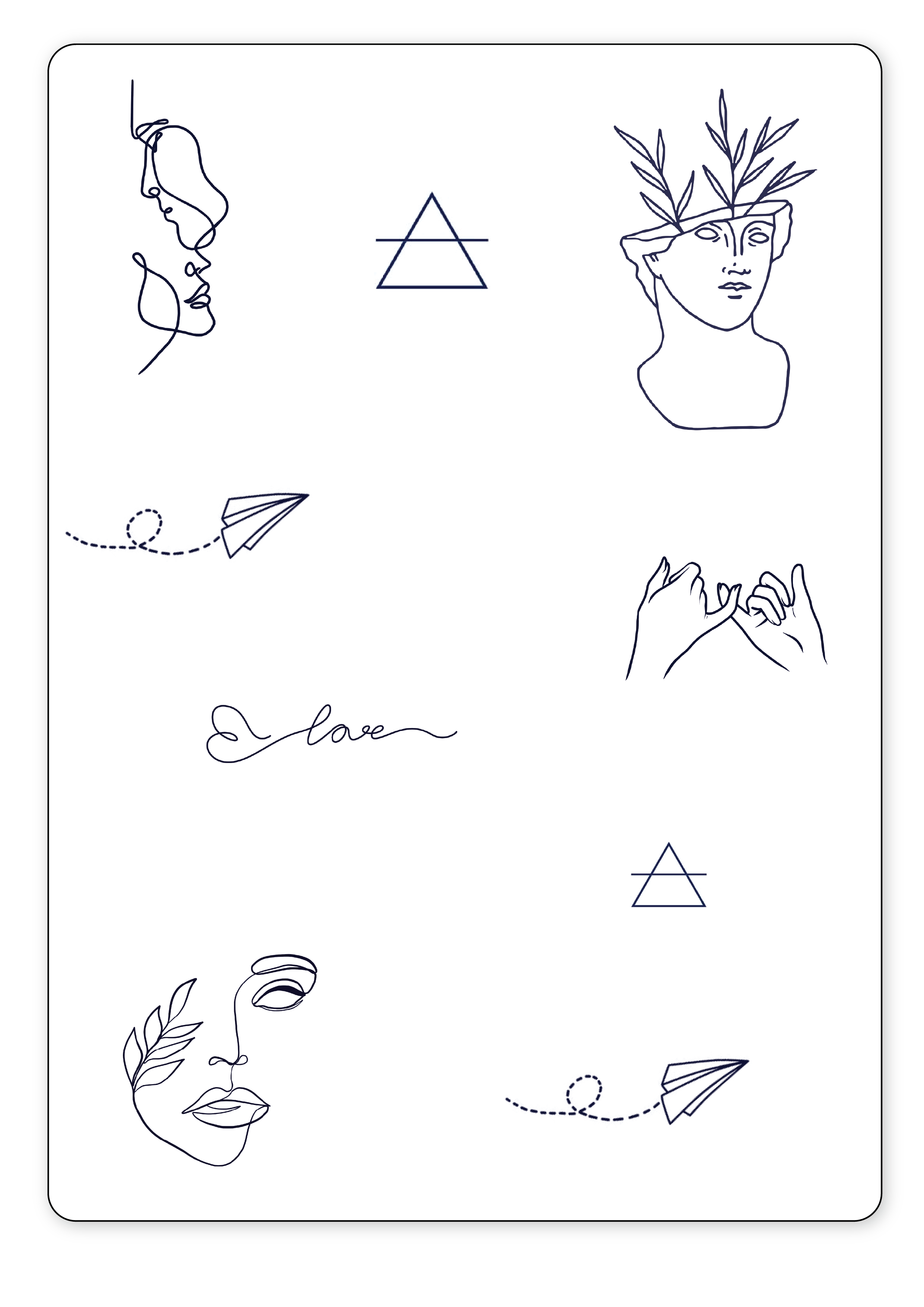 (10 Tattoos) Minimalist - Semi-Permanent Tattoos